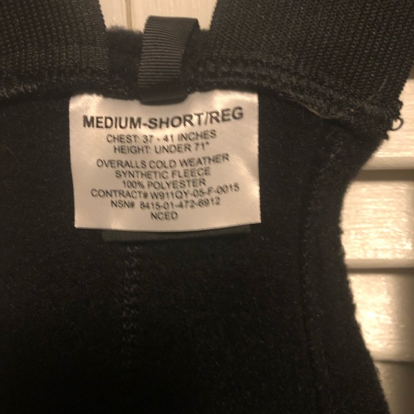 Synthetic Fleece Trousers w/Integrated Suspenders. Medium Short/Reg. Army. - Picture 4 of 4